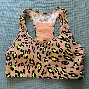 Fabletics Neon Leopard Sports Bra